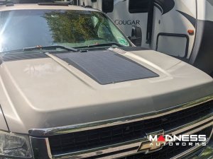 Chevrolet Silverado HD Flexible Solar Panel Kit - Complete Kit w/ Waterproof Controller + Hood Decal - 2007-2014 - 75W
